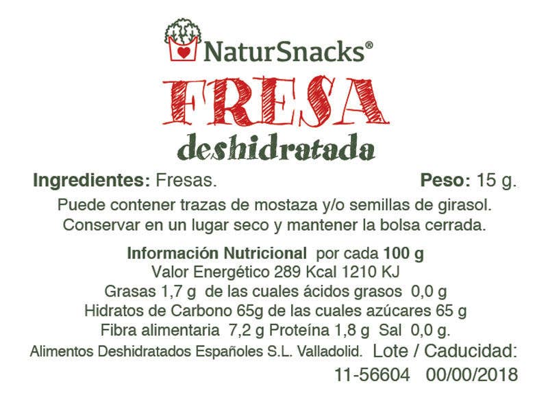 Natursnacks - Wholesale Dried/Dehydrated Fruit - 15g Dehydrated Strawberry Slices3