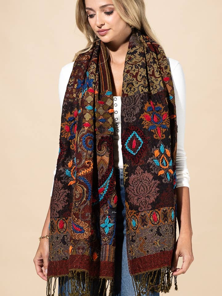 100% Wool Wine Scarf for wholesale by Urbanista