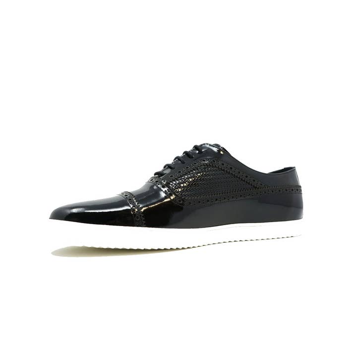 Paul Branco - Vendita all'ingrosso Sneakers di tendenza - Uomo - Scarpe da uomo 100% pelle 65098. Poseidon - Vernice nera2