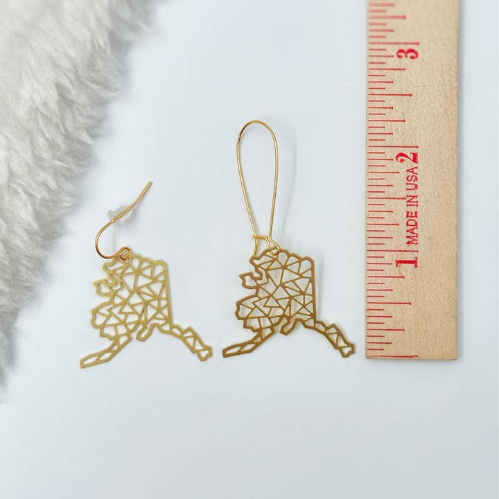 A Tea Leaf Jewelry – Brincos de argola por atacado – Brincos Alaska State2