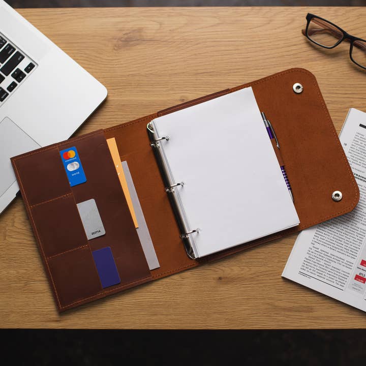 Leather Binder Cover with Pencil Holder for wholesale by Pikore