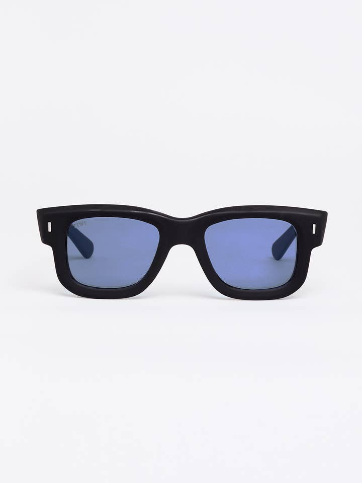 sunglasses Rubber black with light blue lenses (Flat + AR) for wholesale by TIWI