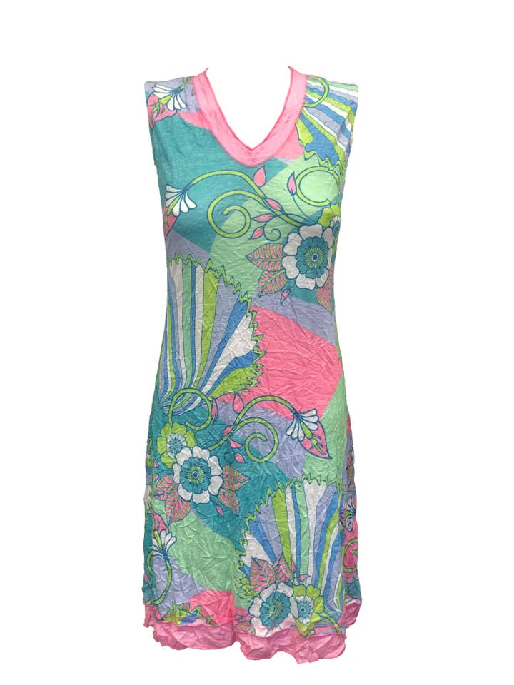 ÆRMELØS MERROW V-HALS KJOLE - MINT 8670 for engroshandel hos David Cline