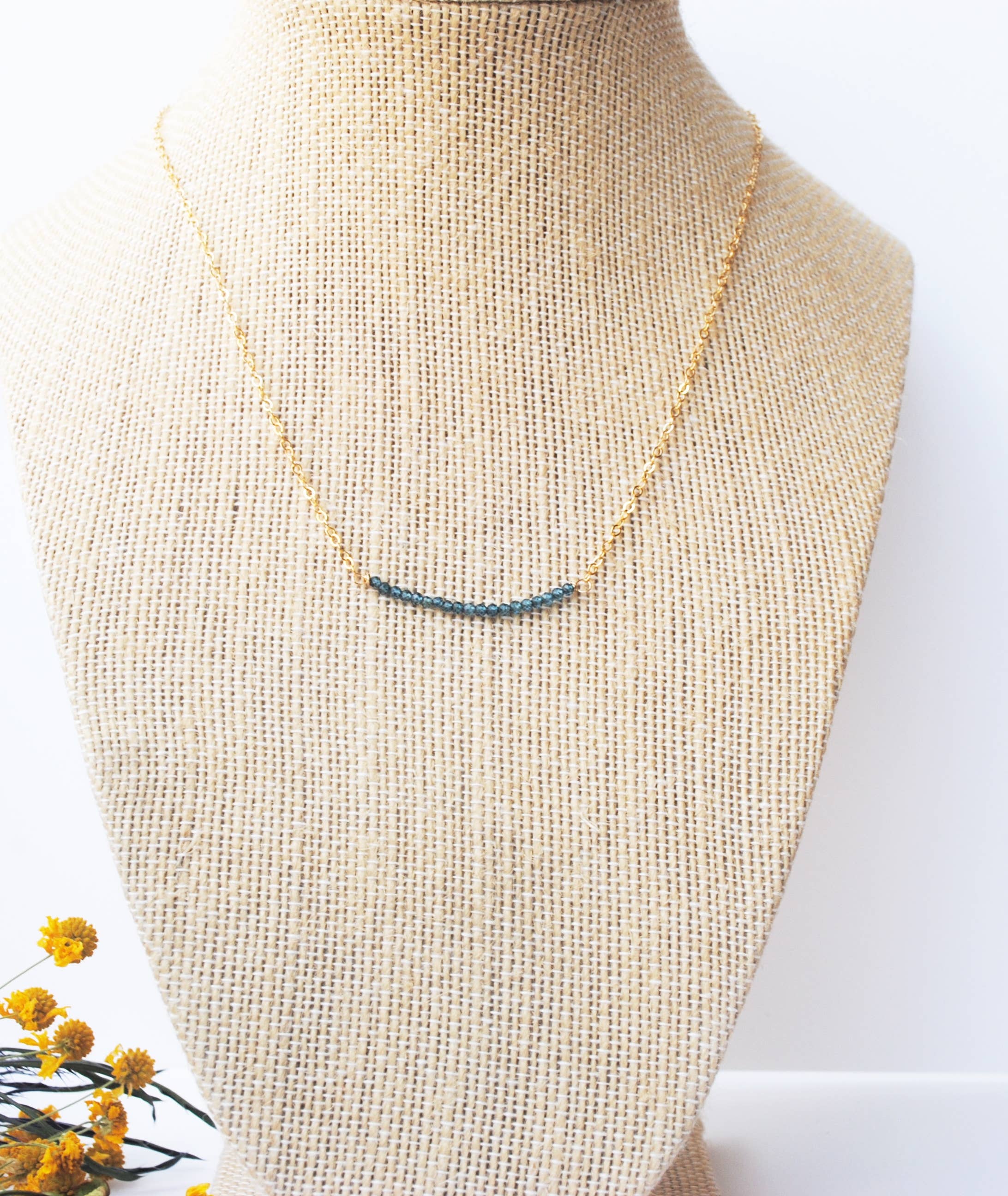 Seaflowerjewelry – wholesale Pendant/charm necklace – London Blue Topaz Gem Bar Necklace2