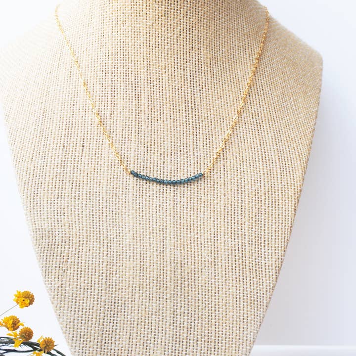 Seaflowerjewelry - Wholesale Pendant/Charm Necklace - London Blue Topaz Gem Bar Necklace2