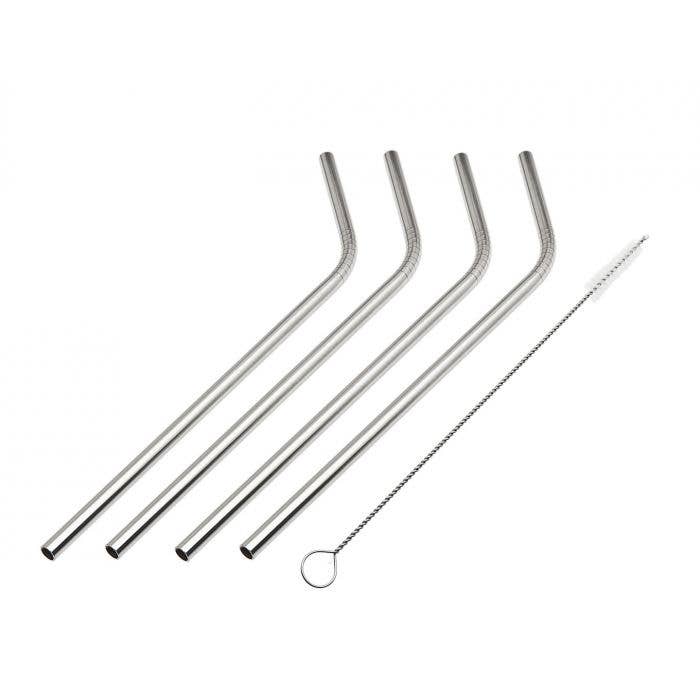 Set of Four Stainless Straws & Brush for wholesale by Godinger