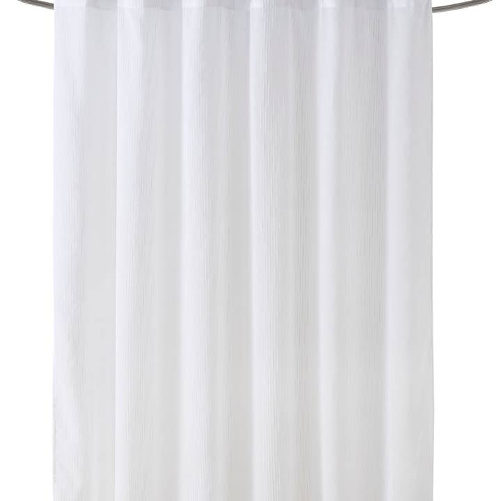 Olliix - Wholesale Shower Curtain - Striped Sheer Shower Curtain, White Bathroom Shower Curtain1