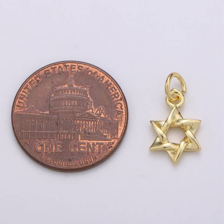Aim Eternal - Wholesale Individual Charm/Pendant - 24K Gold Filled Edged Star of David Charm | D9221