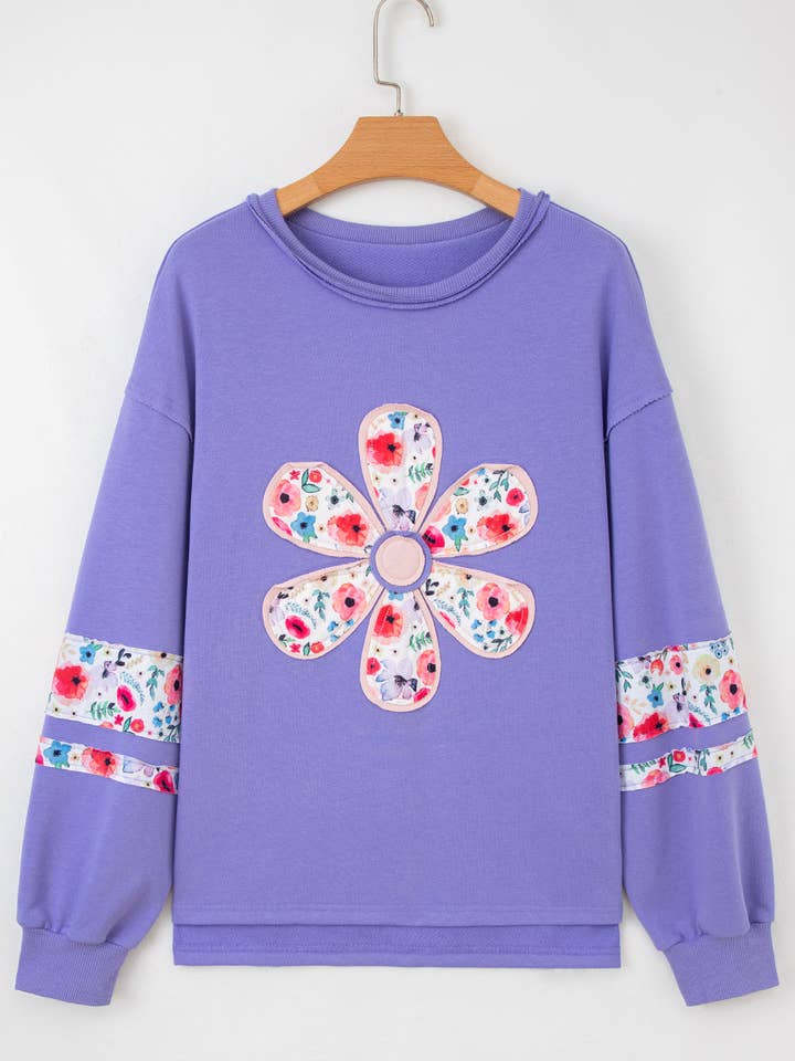 FASHION BLVD - Wholesale Sweatshirt - Women's - FB Floral Patchwork Long Sleeve Sweatshirt6