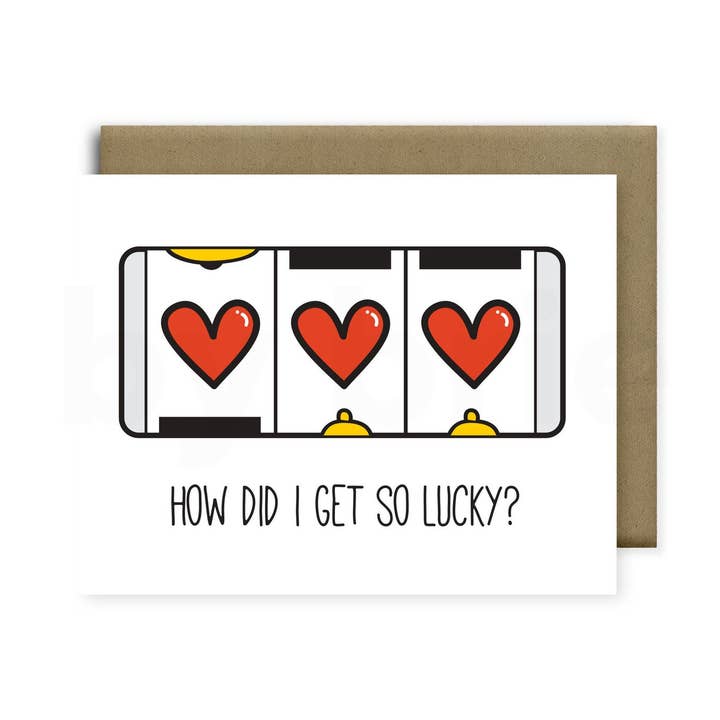¿Cómo tuve tanta suerte? | Tarjeta de felicitación para venta al por mayor de by brie
