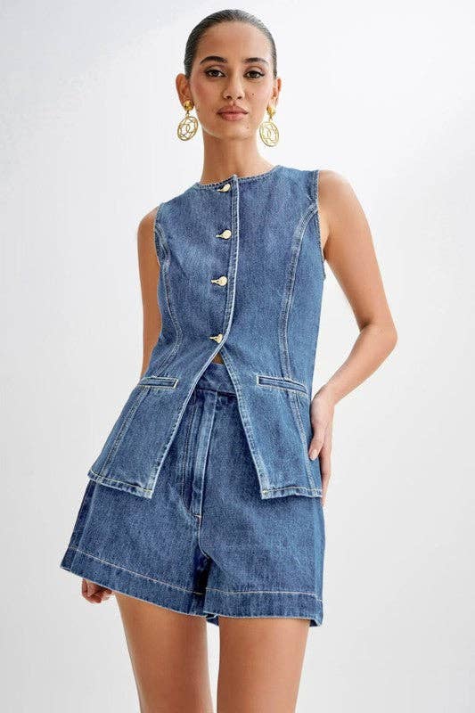 By Claude - Wholesale Top & Short Set (NOT Loungewear) - Women's - WOMEN FASHION DENIM TWO PIECE SET9