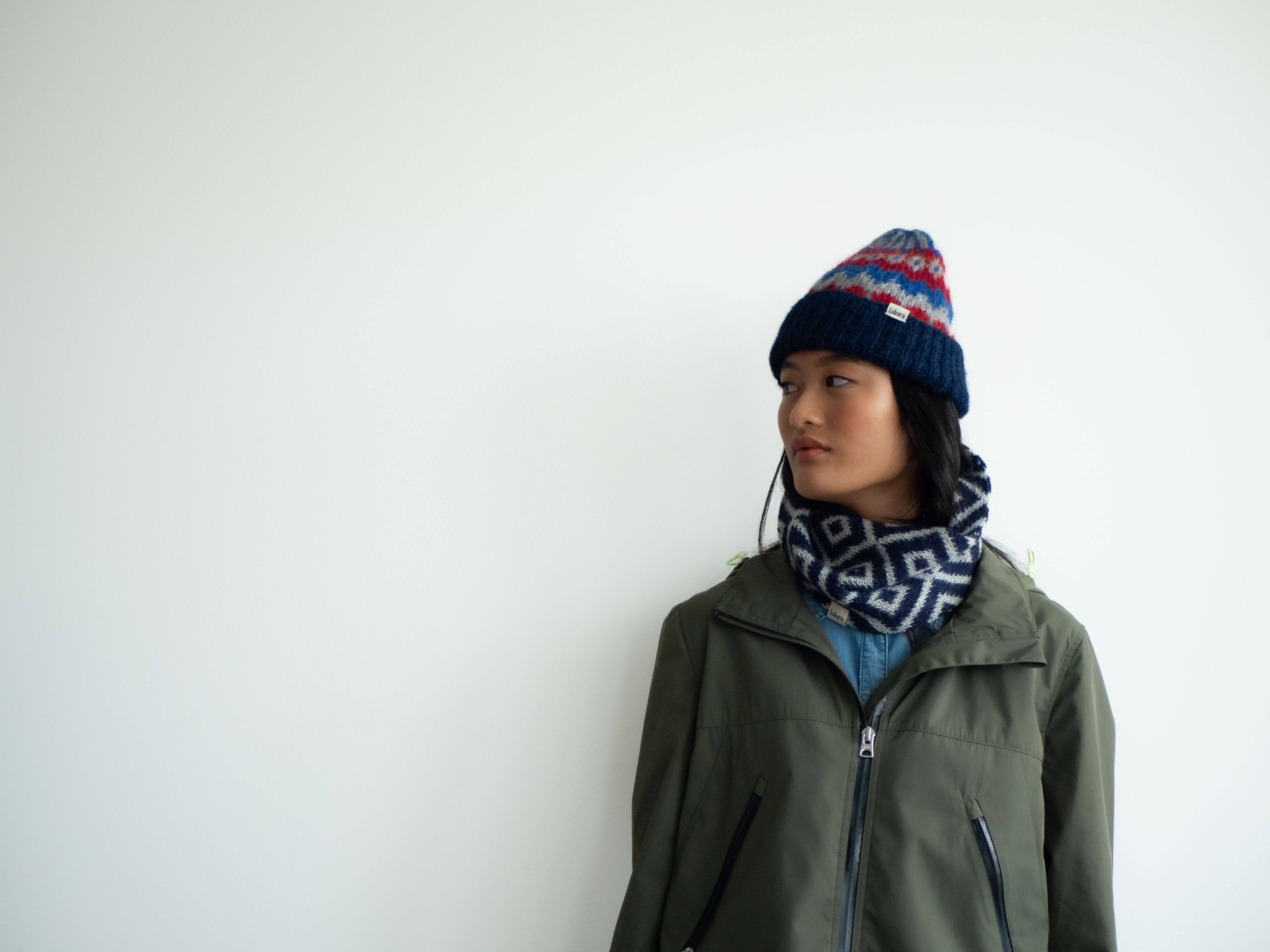 Lalura - Vendita all'ingrosso Sciarpa - Donna - Collo tessere blu quadri4