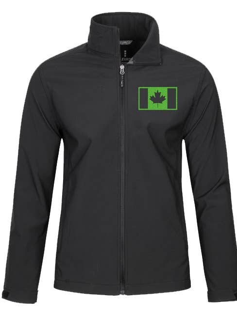 Chaqueta softshell para hombre con bandera militar bordada para venta al por mayor de Canada for Victory