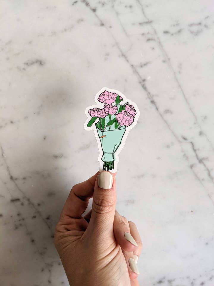 Bouquet of Peonies Sticker for wholesale by Madeleine Sywulak US
