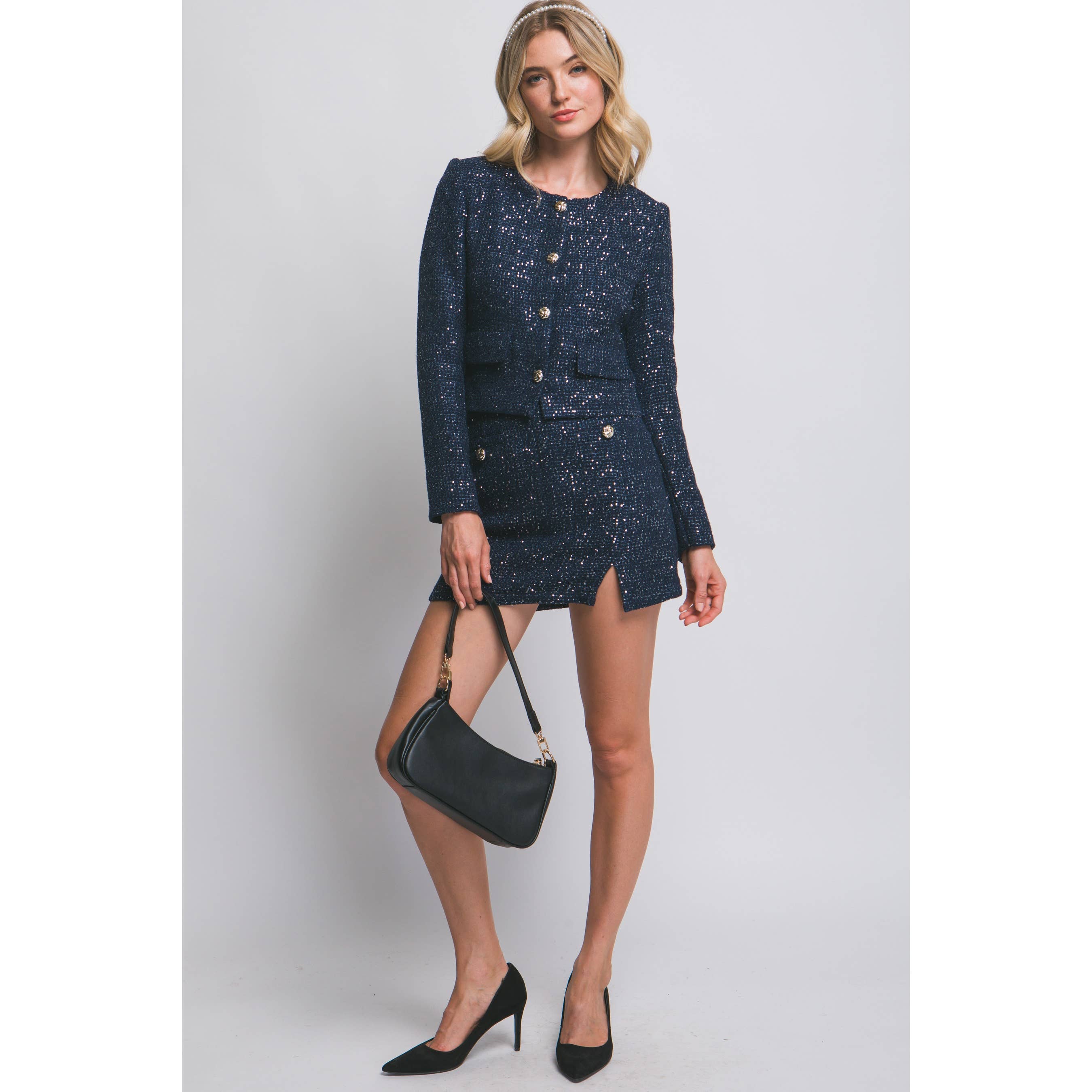 ITSSY - Wholesale Top & Skirt Set - Women's - TWEED JACKET AND MINI SKIRT SET3