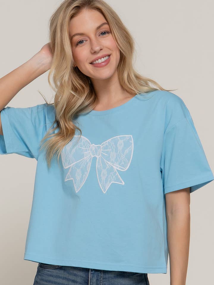 Kurzarmshirt mit Rundhalsausschnitt und Spitzenbesatz aus übergroßem Baumwolljersey für den Großhandel von Active Basic | Active USA