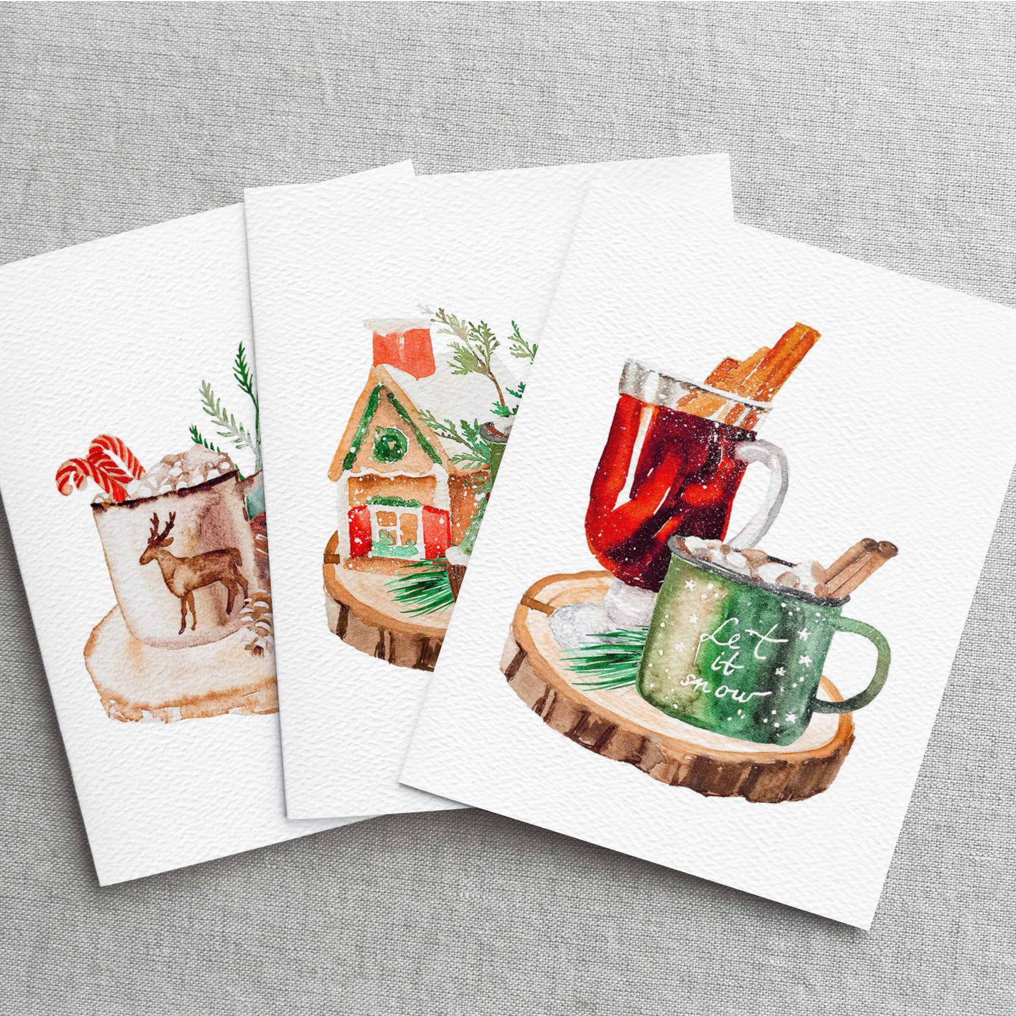 Blue Thistle - Wholesale Season's Greetings Card - Boxed Set of 6 or 12 Holiday Greeting Cards, Blank2