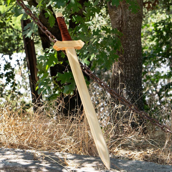 Backwoods Provisions - Wholesale Classic Toy - Kids - Sturdy Wooden Sword with Leather Wrapped Handle