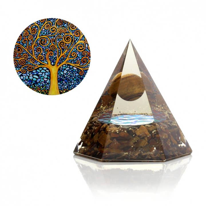 UniArt - Wholesale Spiritual Stone/Crystal - Hexagonal orgonite with sphere and natural stones15