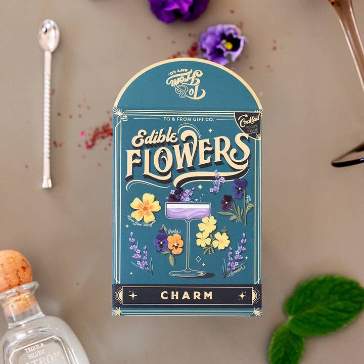 Edible Flowers - Seed Packet & Cocktail Recipe (Charm) for wholesale by To & From Gift Co.