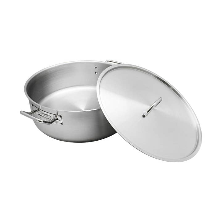 KT Supply - Wholesale Cooking Pot - 30 Qt 18/8 Stainless Steel Brazier With Cover