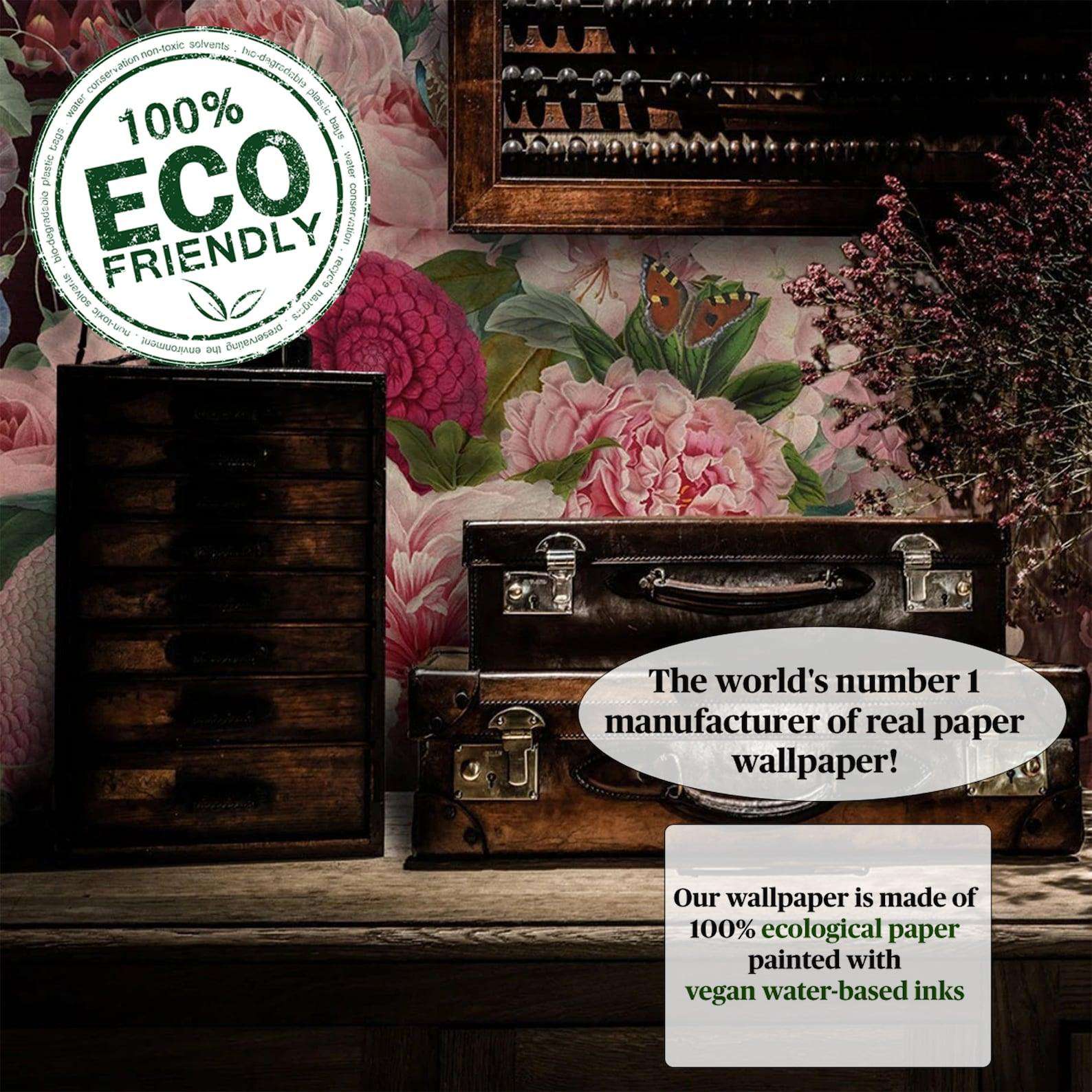 Wallpapers4Beginners - Wholesale Wallpaper - Carta da parati floreale in velluto scuro8