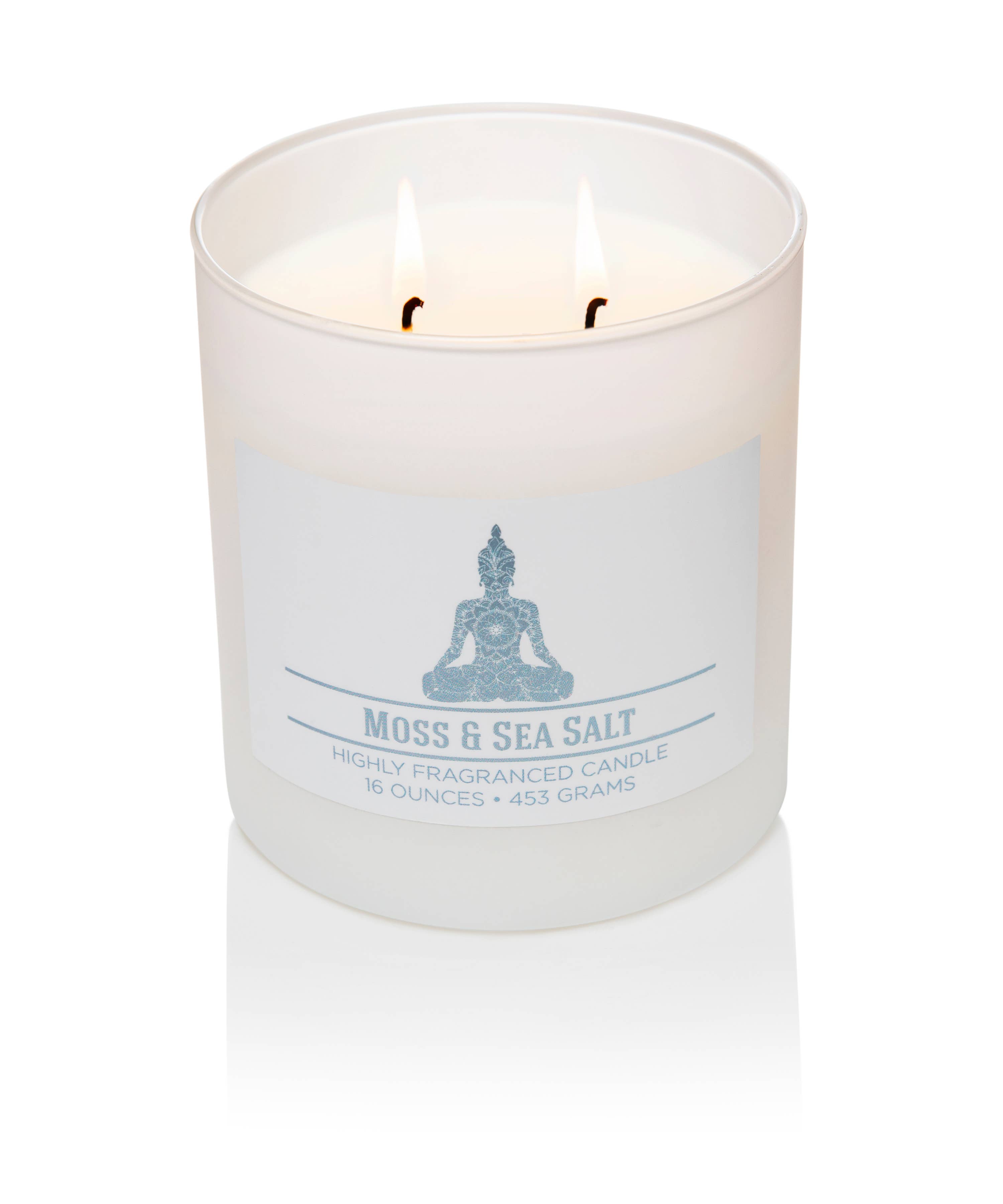 MVP Group International INC - Wholesale Jar/Filled Candle - Wellness Aromatherapy Candle Moss & Sea Salt, 2 Wick, 16oz2