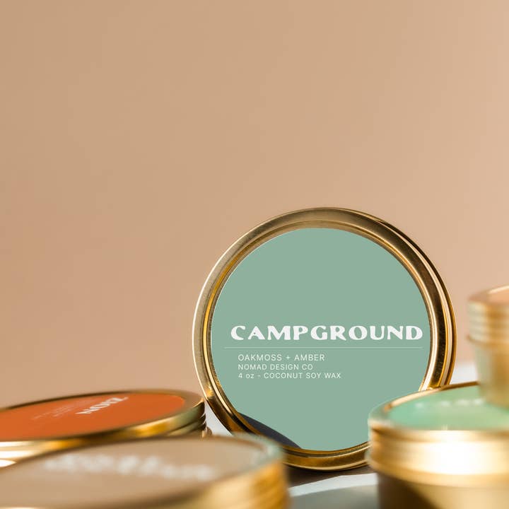Nomad Design Co - Wholesale Travel Candles - Campground Travel Tin Candle