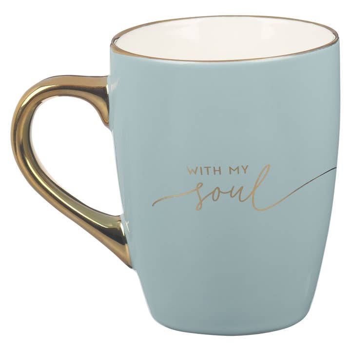 Christian Art Gifts - Wholesale Coffee Mug - Mug Blue/Cream It is Well with My Soul