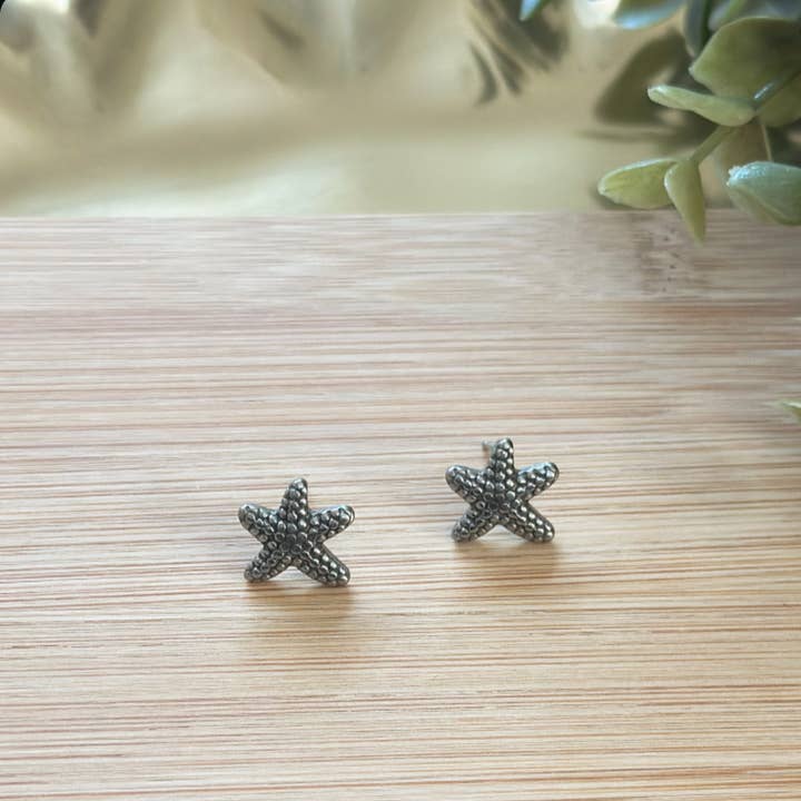 Silberne Seestern-Nieten für den Großhandel von Monstera Earrings