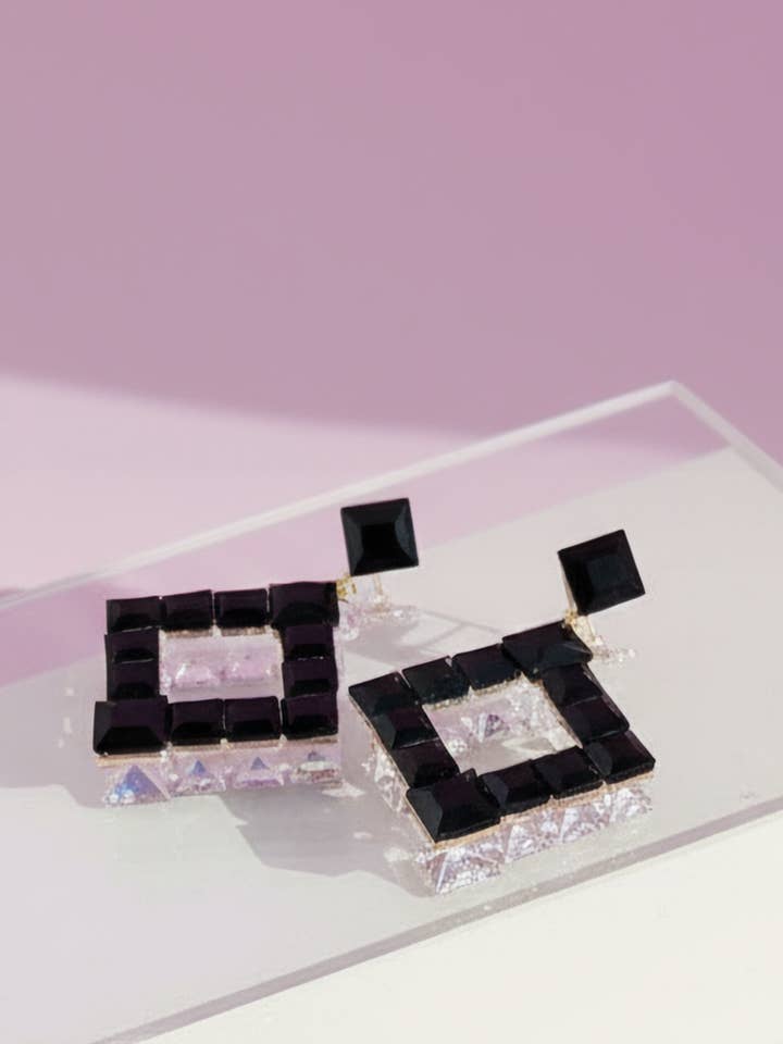 Square Cut Crystal Drop & Dangle Earrings for wholesale by Arya Jewellery Wholesale