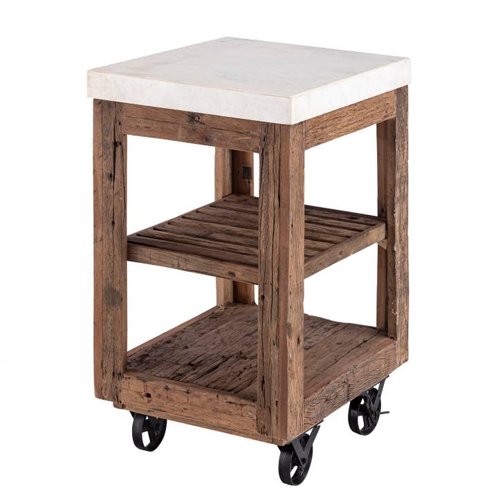 Natural Sm Wooden Kitchen Island on Wheels for wholesale on Faire3