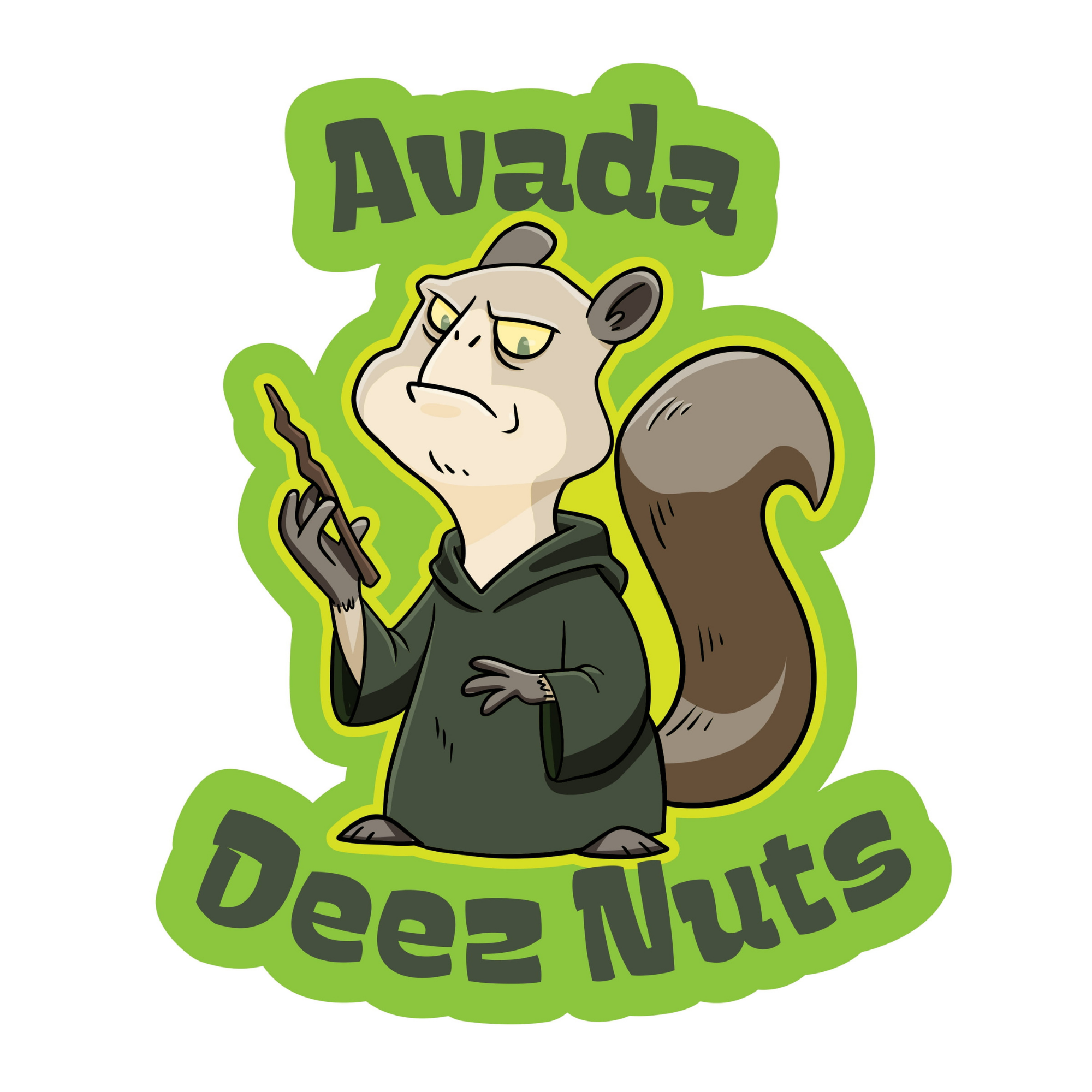 Sleazy Greetings – wholesale Sticker – Avada Deez Nuts Squirrel - Funny Vinyl Sticker0