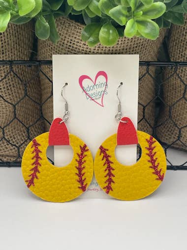 Softball Circle Dangles for wholesale by Adorning Designs