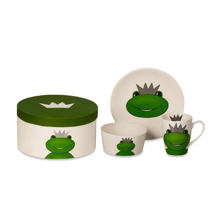 Froschkönig Frühstücksset, 3- teilig in Geschenkbox für den Großhandel von Ziegfeld Kids