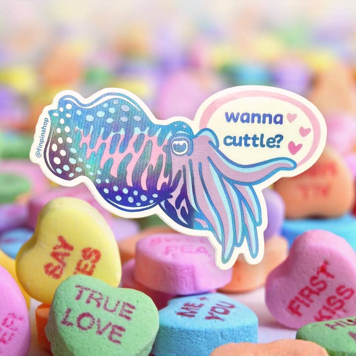 Fin Pin Shop - Wholesale Sticker - Feb 2023 Patreon Cuttlefish Sticker
