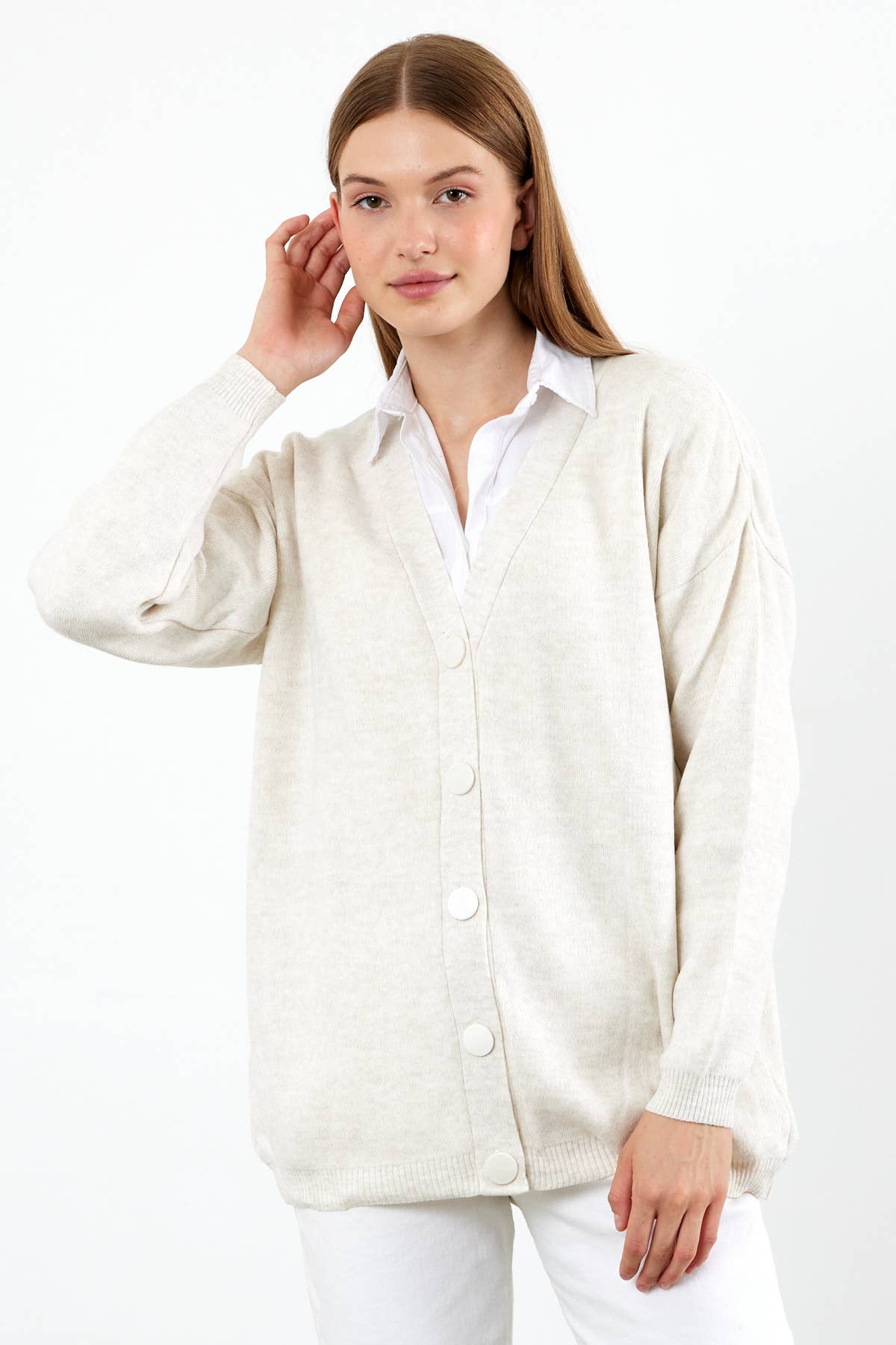 VAV NEW YORK - Wholesale Cardigan - Women's - Women's Solid Color Mid-Length Knit Cardigan Oversized Solid10