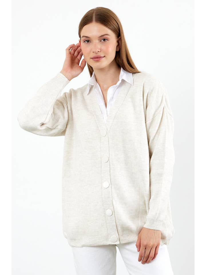 VAV NEW YORK – wholesale Cardigan – Women’s – Women's Solid Color Mid-Length Knit Cardigan Oversized Solid10