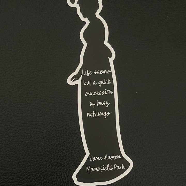 Autocollant de 7 pouces sur le thème d'Austen « Busy Nothings » pour la vente par Greetings From Hospitality Lane
