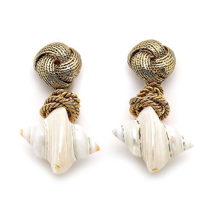 Sand Gold Plated Brass Earring for wholesale by Mon Reve