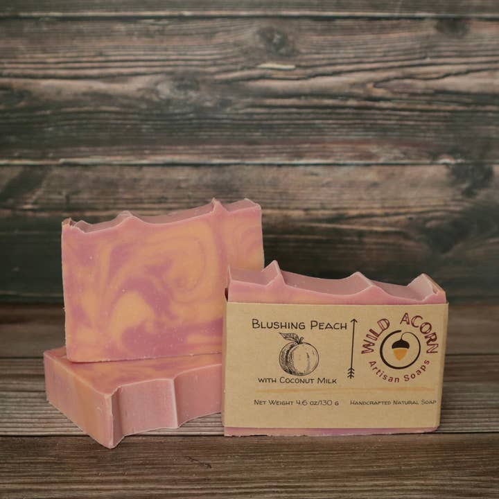 Blushing Peach Soap with Coconut Milk for wholesale by Wild Acorn Artisan Soaps LLC