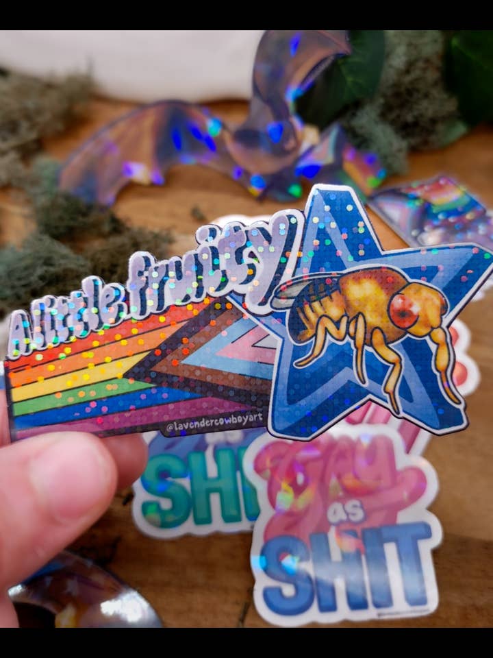 Um pequeno autocolante de vinil frutado por atacado de Lavender Cowboy Art