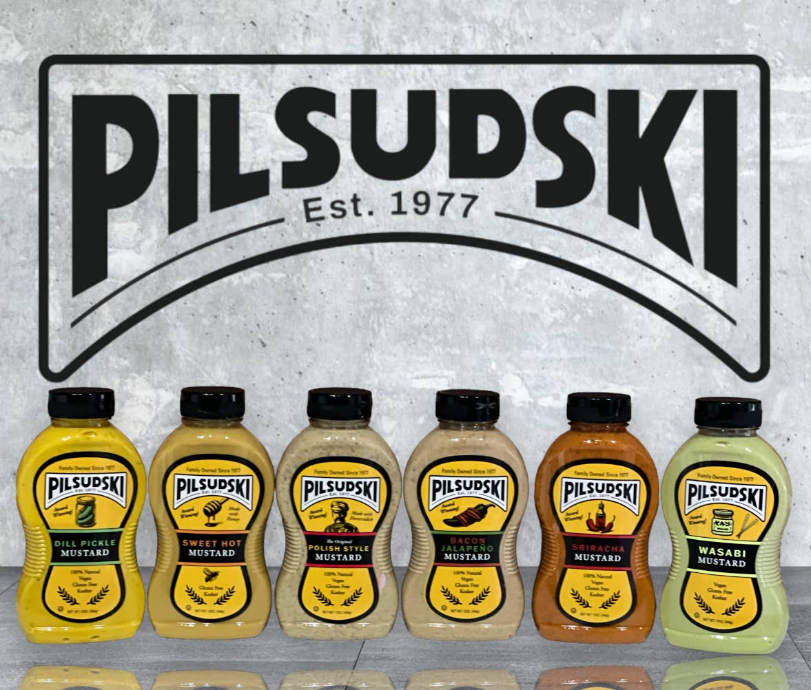 Pilsudski Mustard Co - Wholesale Mustard - Variety Mustard Case 12/12 oz squeeze1