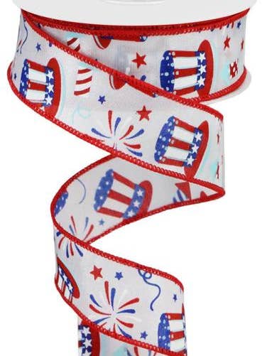 1.5" x 10yd Uncle Sam/Fireworks Ribbon for wholesale by Amber Marie & Company