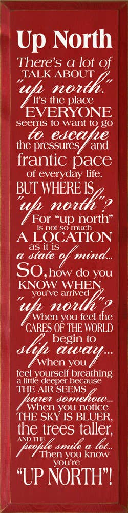 SAWDUST CITY - Wholesale Sign - Up North Rustic Vertical Wood Sign10