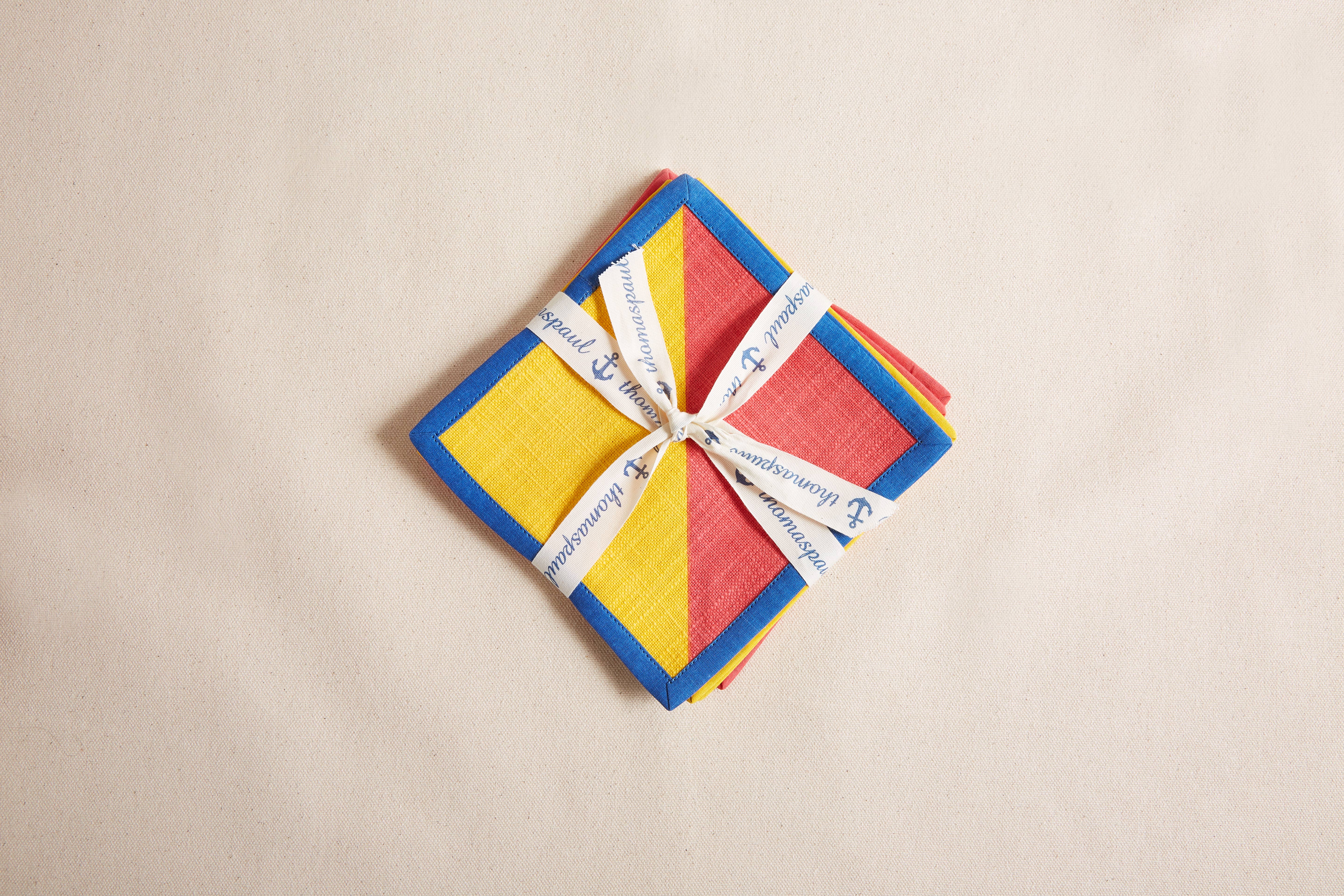 THOMASPAUL - Vente Serviettes de table en tissu - LOT DE 6 SERVIETTES DE TABLE À COCKTAIL MARITIME3