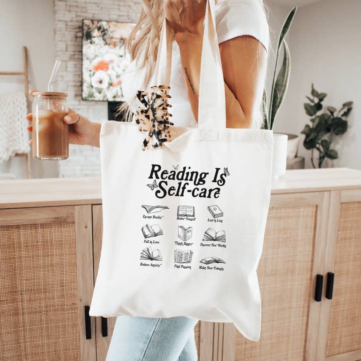 Reading Is Self Care Tote for wholesale by Love On A Shelf