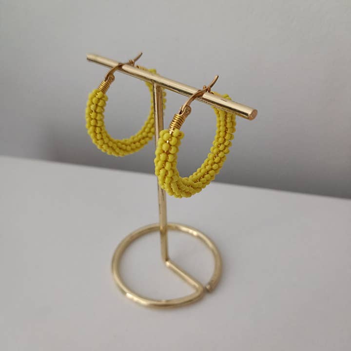 Kolorya - Wholesale Dangle Earrings - Embroidered Earrings | Yellow and Orange Tones