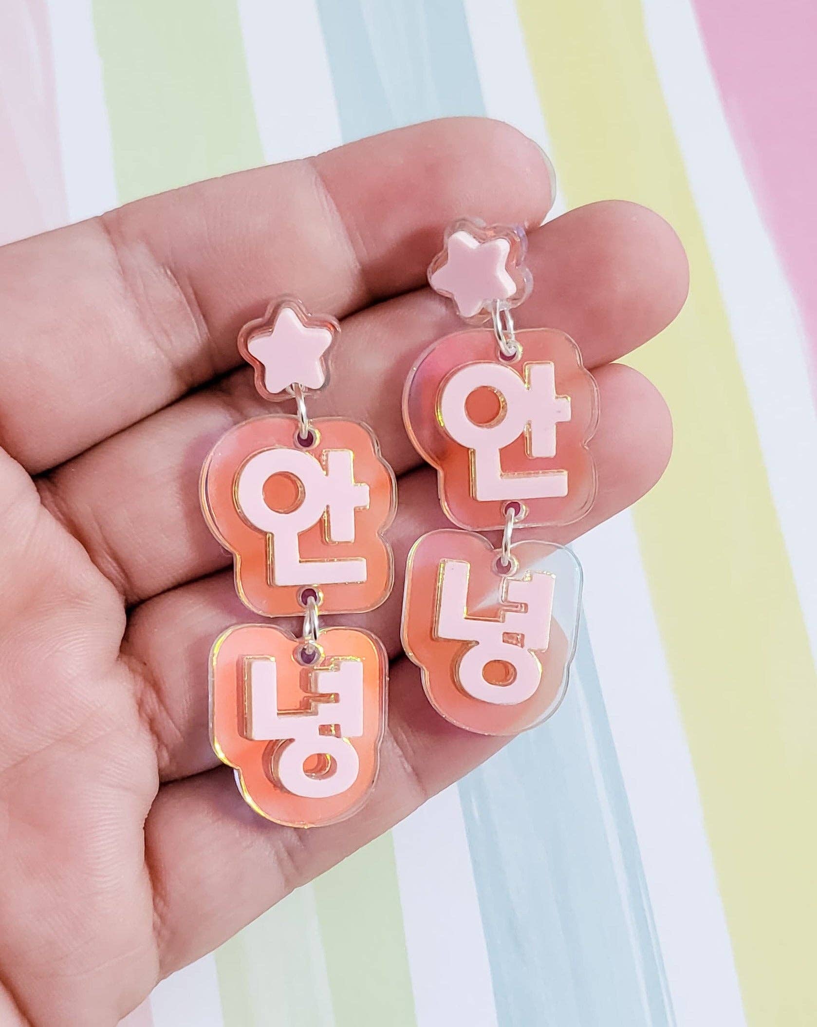 Pop Pastel - Wholesale Dangle Earrings - An Nyeong Earrings | Korean Hangul Earrings1