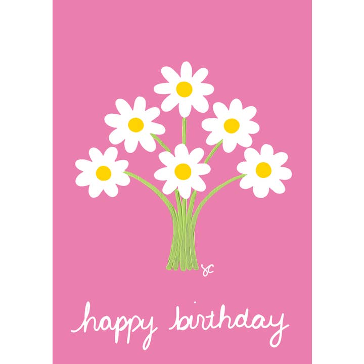 Citrus Daisy – Großhandel Geburtstagskarten – Weißer Gänseblümchenstrauß Alles Gute zum Geburtstag